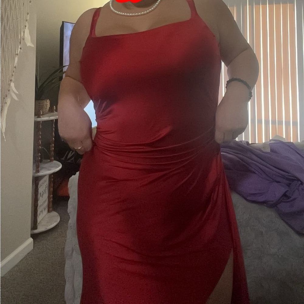Elegant Red Draped Fabric